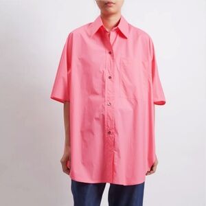 Sofie D'Hoore balthazar shirt pink cotton poplin dress la garconne O/S S M
